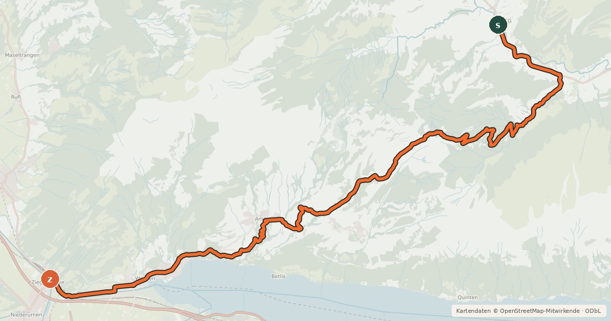 Kartenübersicht der Radroute Panorama Bike