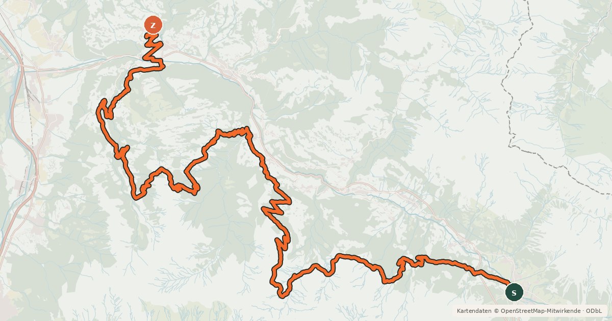 Kartenübersicht der Radroute Panorama Bike
