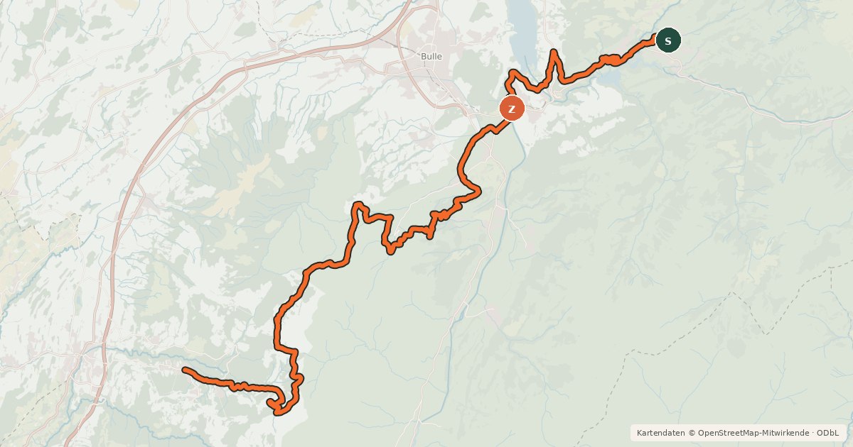 Kartenübersicht der Radroute Panorama Bike - Étape 13