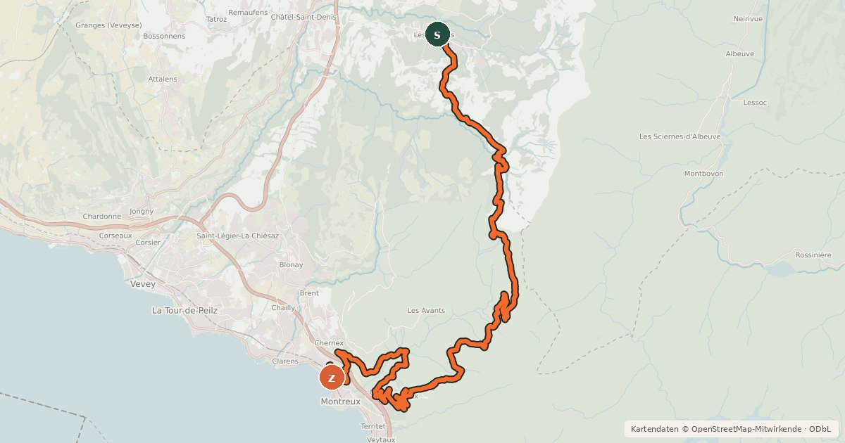 Kartenübersicht der Radroute Panorama Bike - Étape 14
