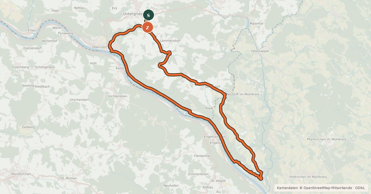 Kartenübersicht der Radroute Panorama-Radweg