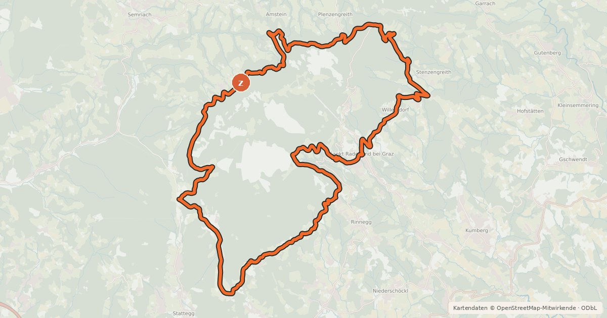 Kartenübersicht der Radroute Panorama Radweg