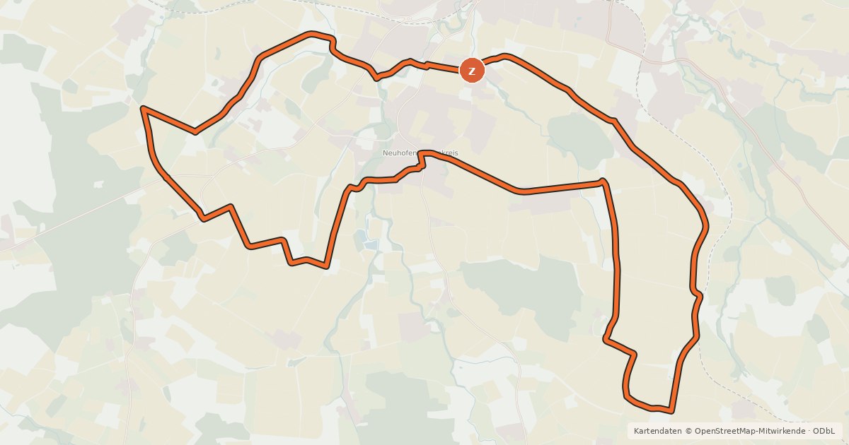 Kartenübersicht der Radroute Panorama-Route