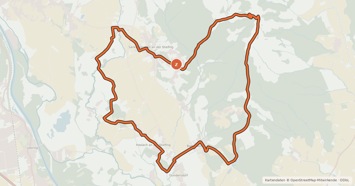 Kartenübersicht der Radroute Panorama Runde
