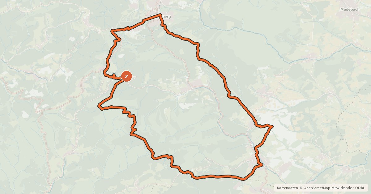Kartenübersicht der Radroute Panorama Tour