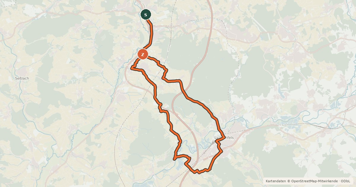 Kartenübersicht der Radroute Panorama-Tour