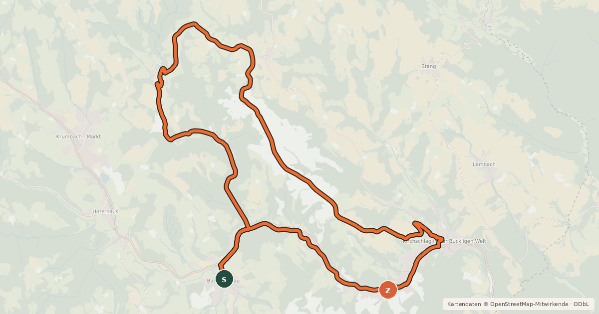 Kartenübersicht der Radroute Panoramaroute (e-Bike)