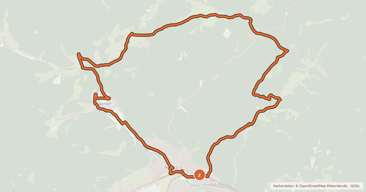 Kartenübersicht der Radroute Panoramarunde Pernitz - Laferlstein - Riegelhof - Waxeneck - Betsteig - Muggendorf - Pernitz
