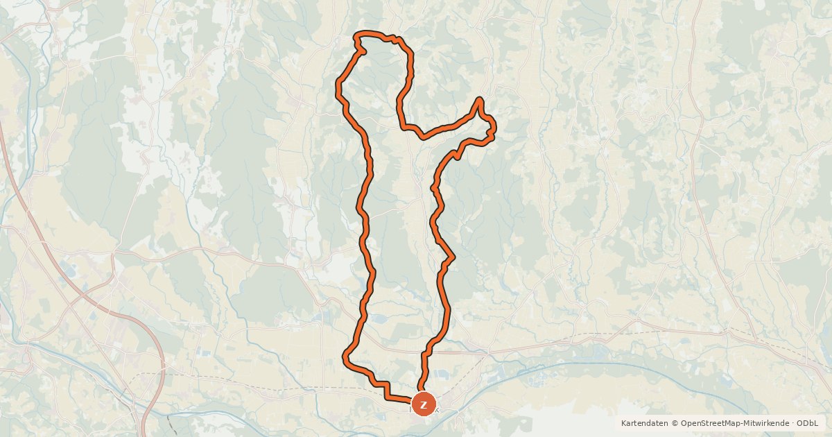 Kartenübersicht der Radroute Panoramatour