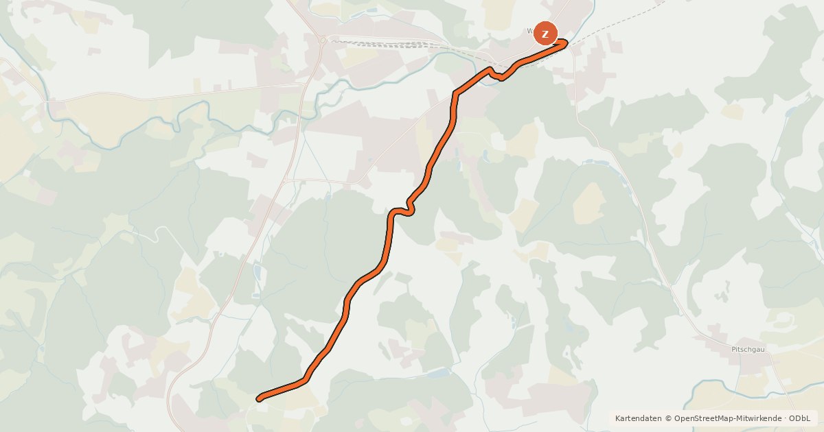 Kartenübersicht der Radroute Panoramatour (Wies)
