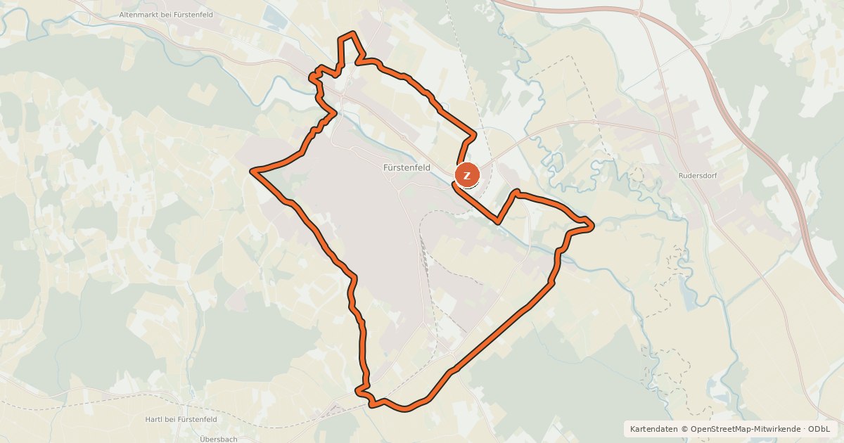Kartenübersicht der Radroute Panoramaweg