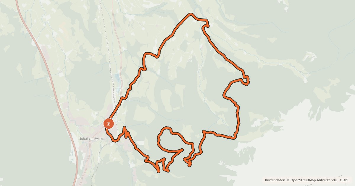 Kartenübersicht der Radroute Pantl Mountainbike Runde MTB10