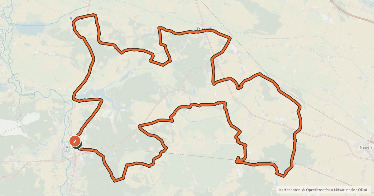 Kartenübersicht der Radroute Park Tour