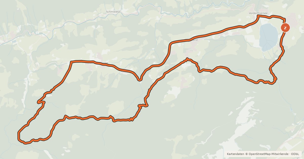 Kartenübersicht der Radroute Pendling Runde