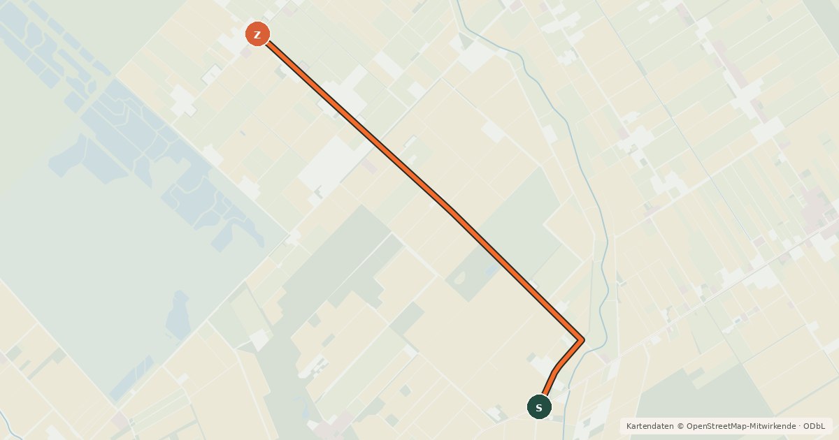 Kartenübersicht der Radroute Petersdorf (13) - Ostland (48)