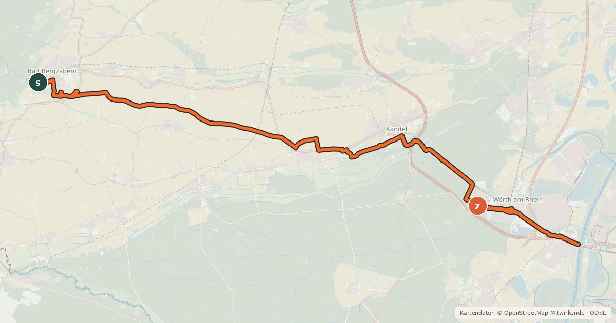 Kartenübersicht der Radroute Petronella-Rhein-Radweg