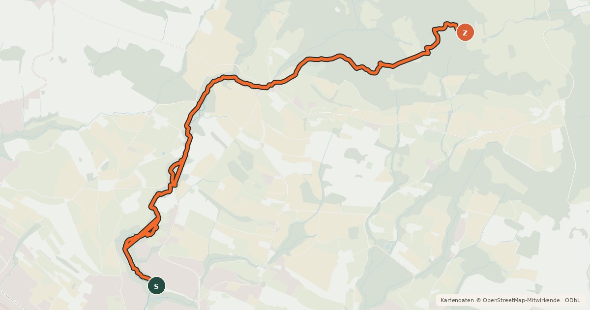 Kartenübersicht der Radroute Pfannenstiel-Trail