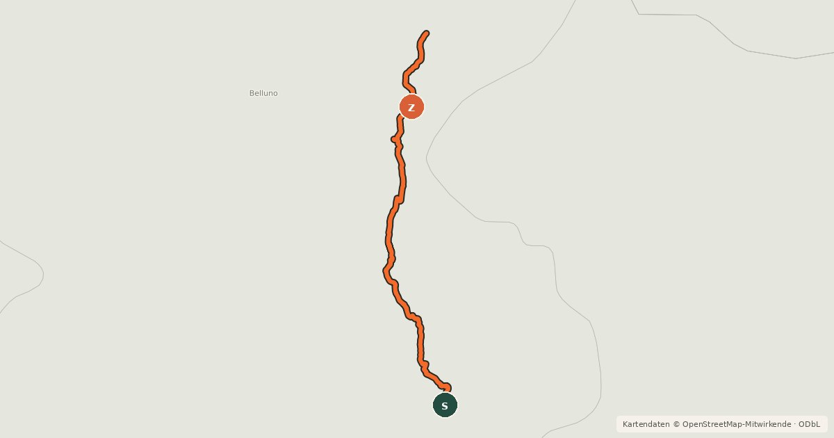 Kartenübersicht der Radroute Pista Ciclabile Via Regia