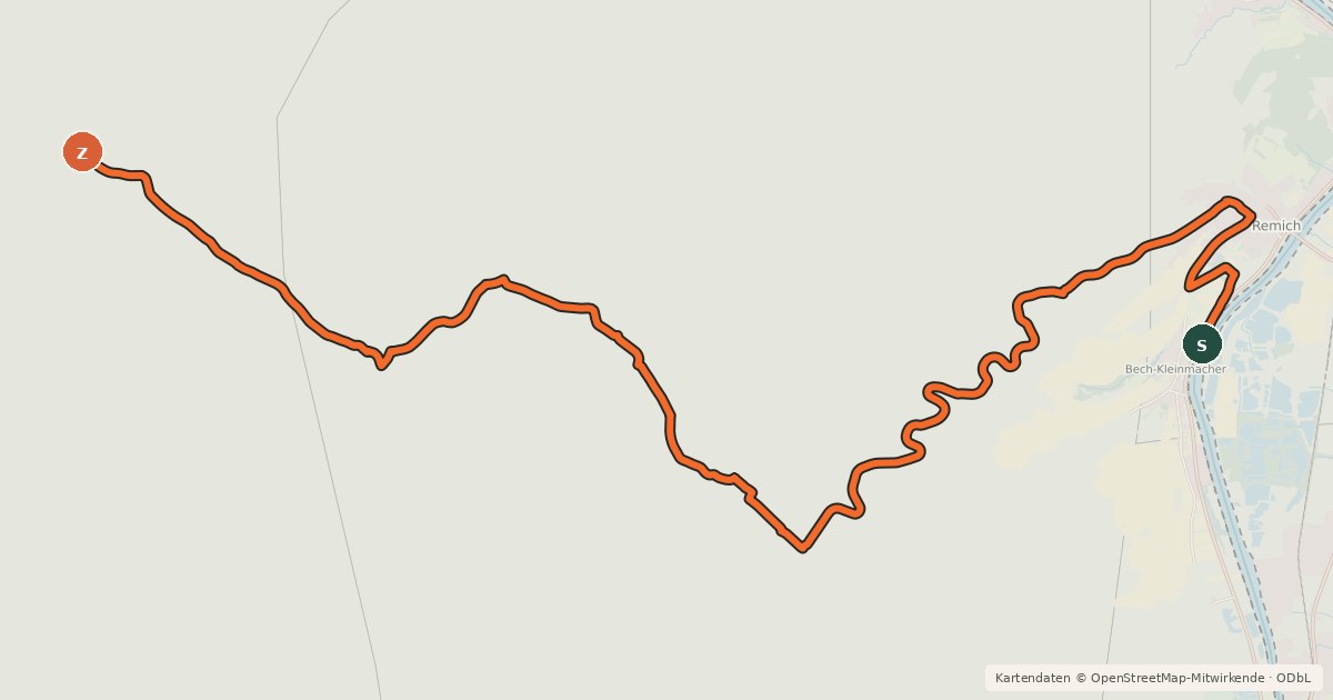 Kartenübersicht der Radroute Piste cyclable Charly Gaul (PC 11)
