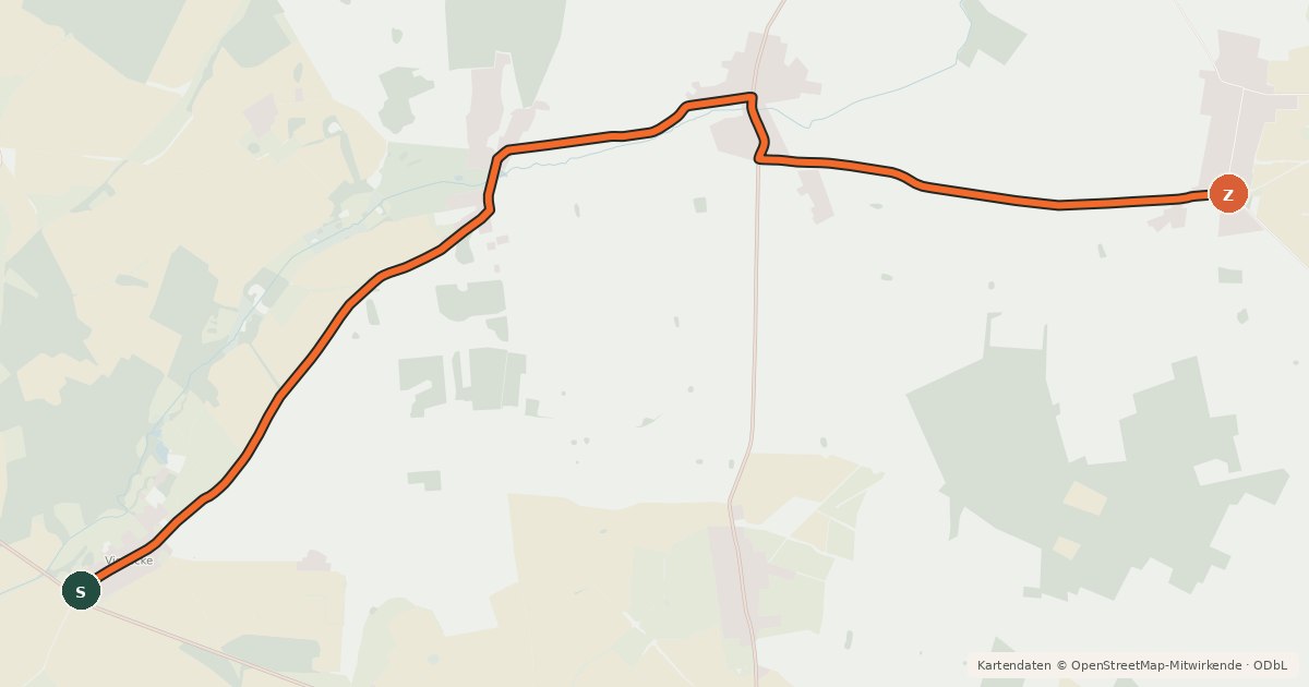 Kartenübersicht der Radroute Plattenburg (58) - Groß Pankow (62)