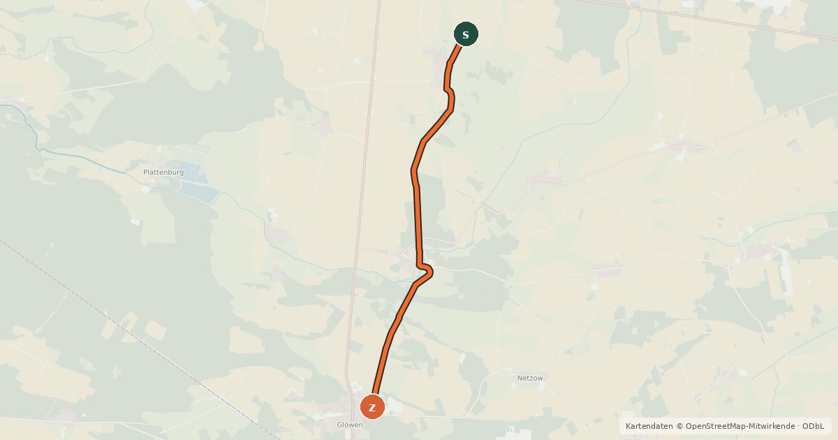 Kartenübersicht der Radroute Pollotour