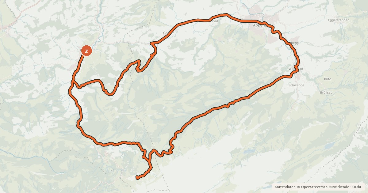 Kartenübersicht der Radroute Potersalp-Route