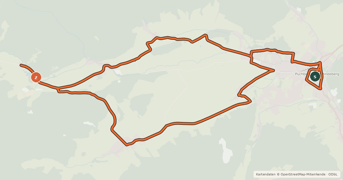 Kartenübersicht der Radroute Puchberg Rad-Wanderweg