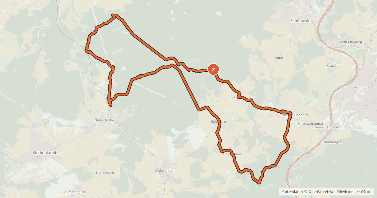 Kartenübersicht der Radroute Pumuckl