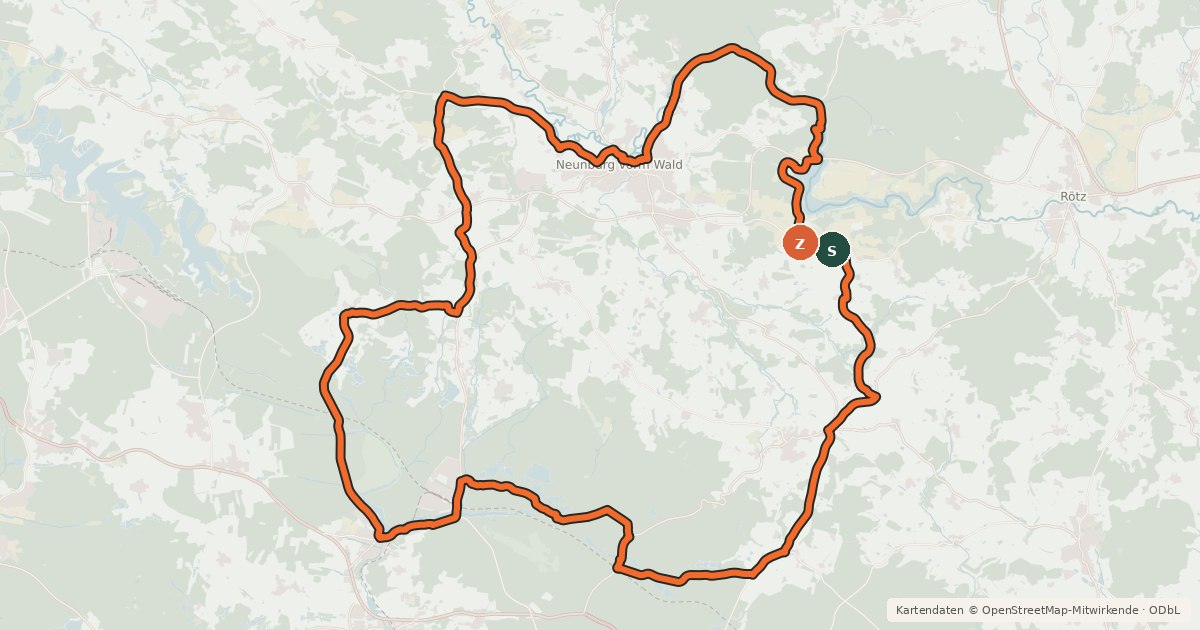 Kartenübersicht der Radroute "R 5" Pfalzgraf-Johann-Radweg