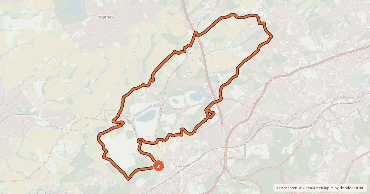 Kartenübersicht der Radroute R1 [Wuppertal]