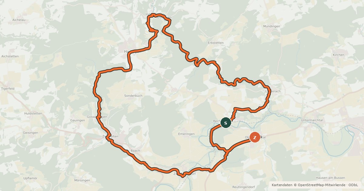 Kartenübersicht der Radroute R10 - Drei-Tälertour