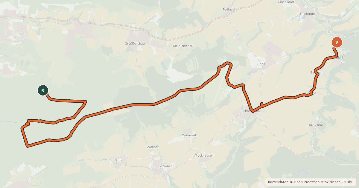 Kartenübersicht der Radroute R12