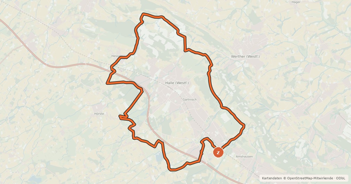 Kartenübersicht der Radroute R12