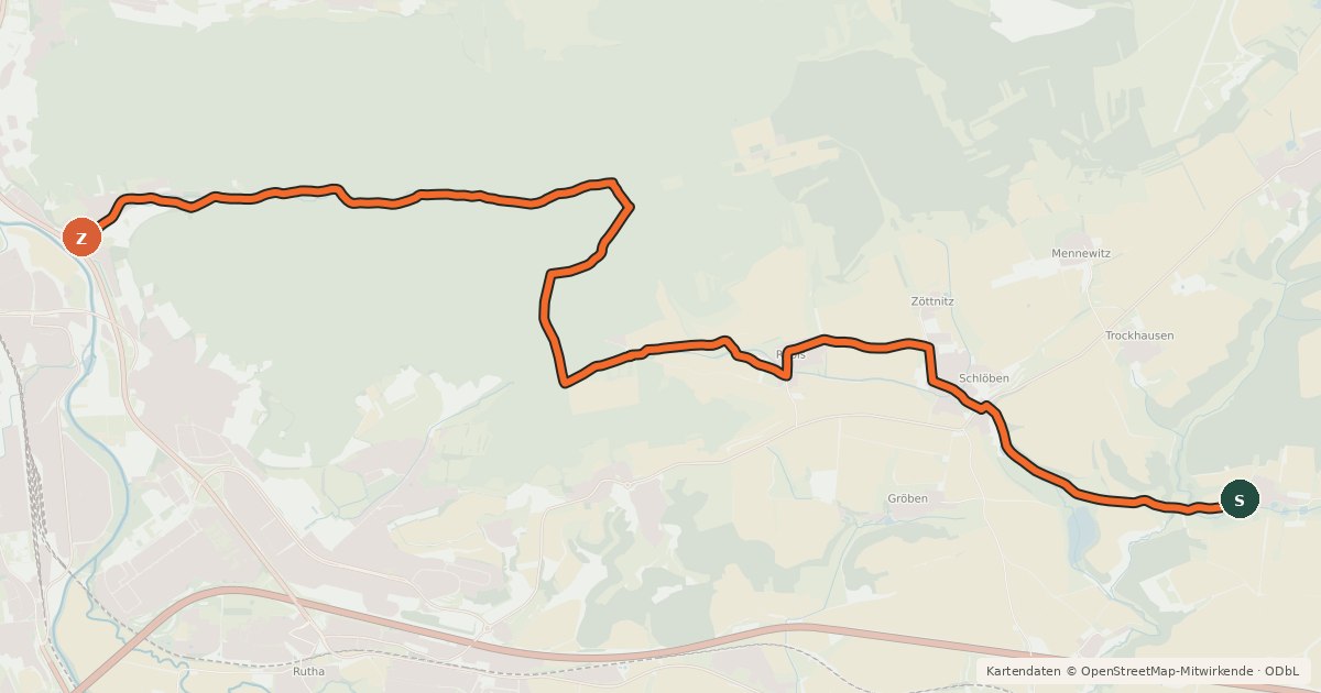 Kartenübersicht der Radroute R13