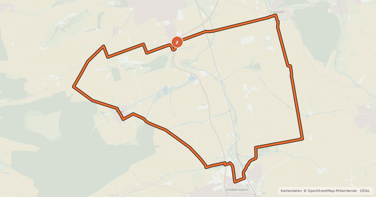 Kartenübersicht der Radroute R14