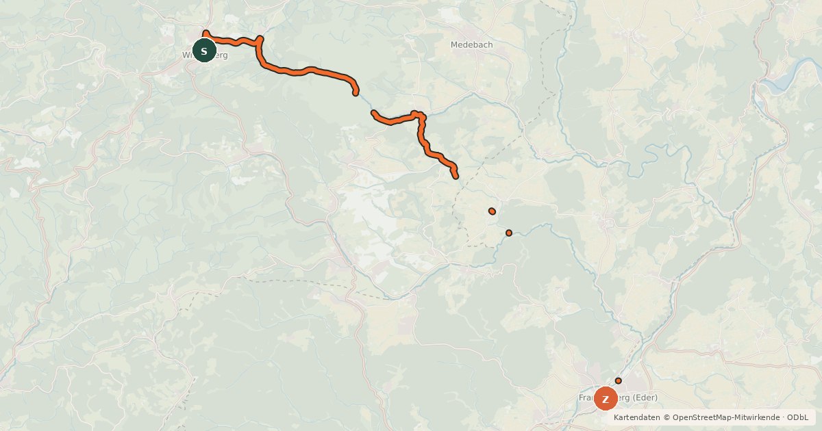 Kartenübersicht der Radroute R18 [NRW]