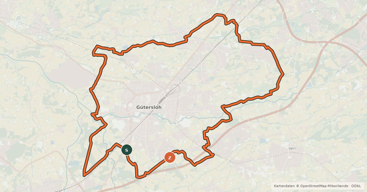 Kartenübersicht der Radroute R20