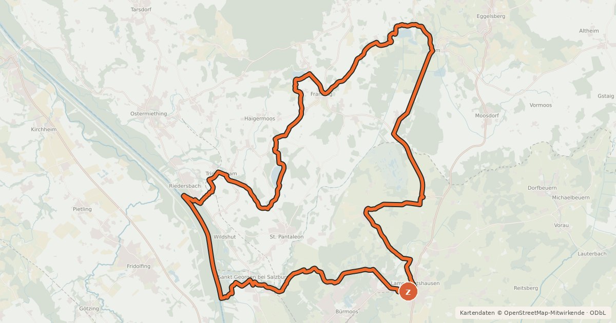 Kartenübersicht der Radroute R202, Moorseenradtour