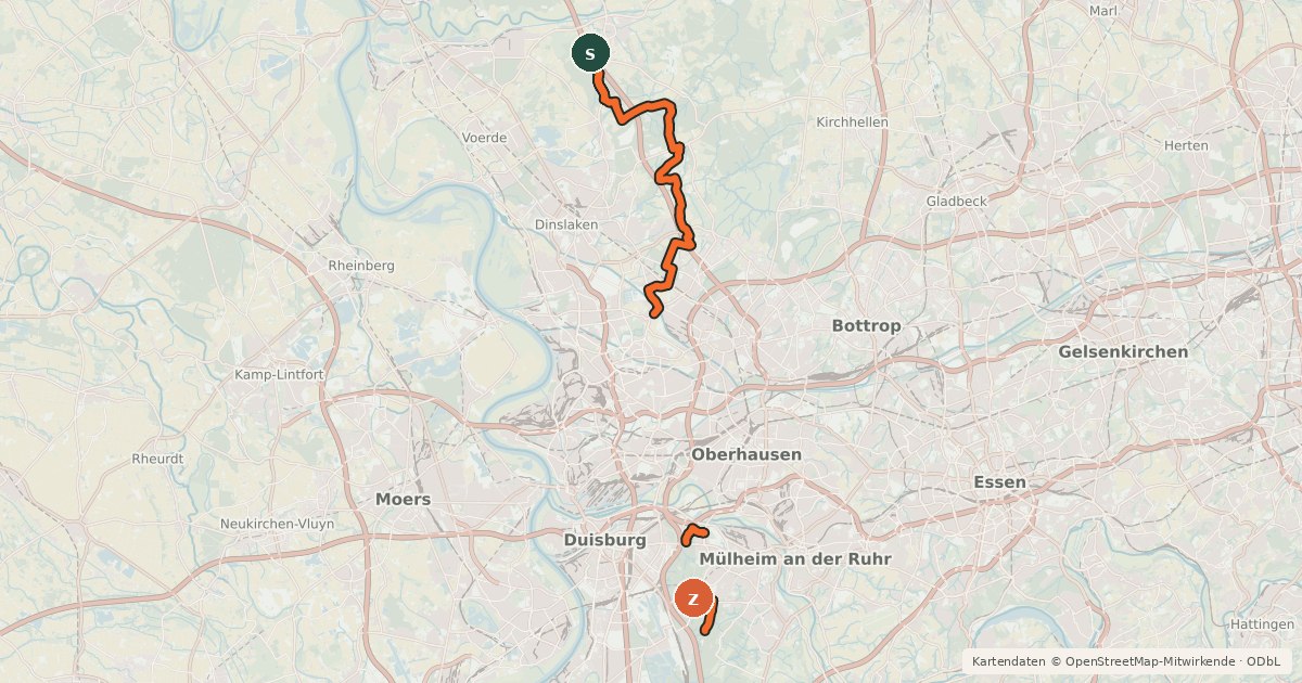 Kartenübersicht der Radroute R21 [NRW]