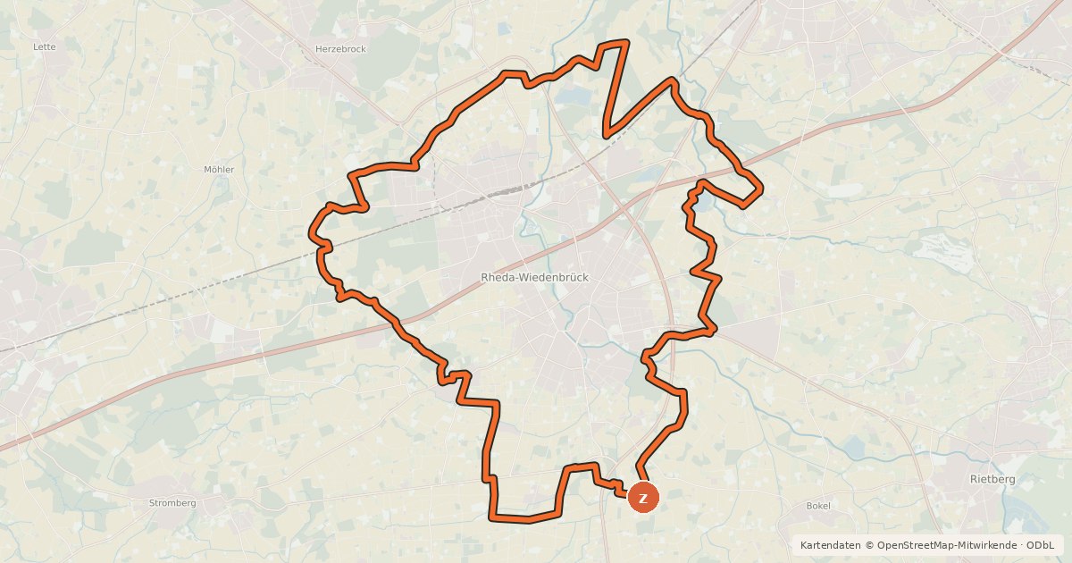 Kartenübersicht der Radroute R22