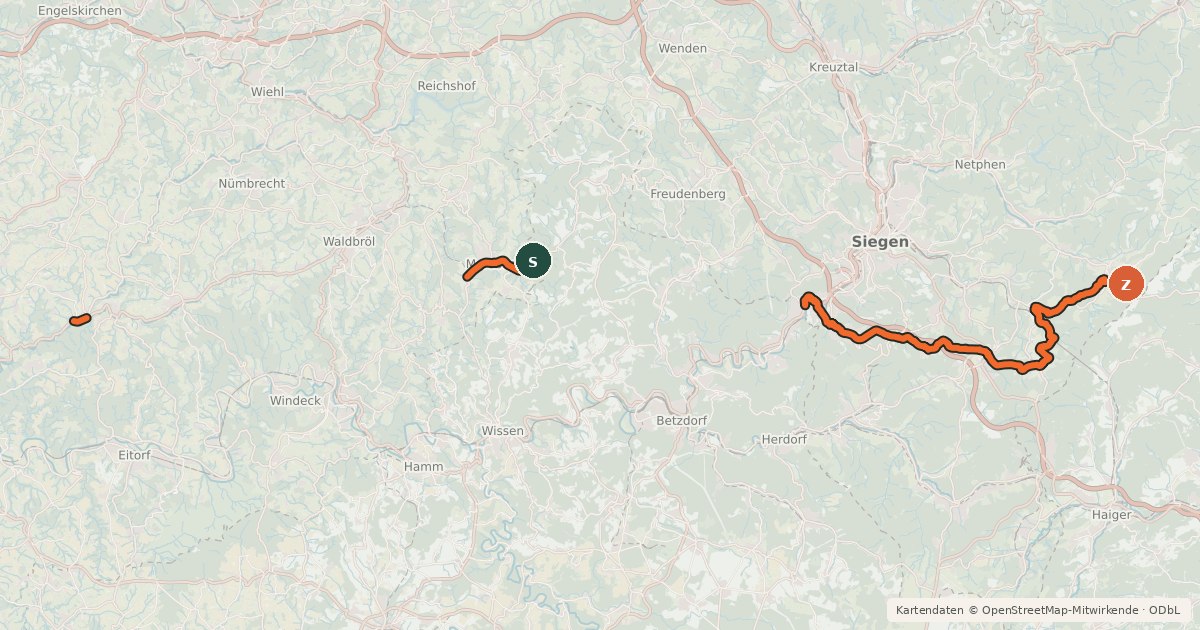 Kartenübersicht der Radroute R22 [NRW]