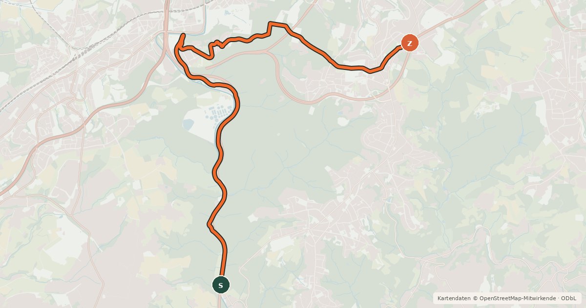 Kartenübersicht der Radroute R4 [Wuppertal]