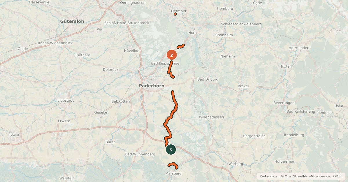 Kartenübersicht der Radroute R49 [NRW]