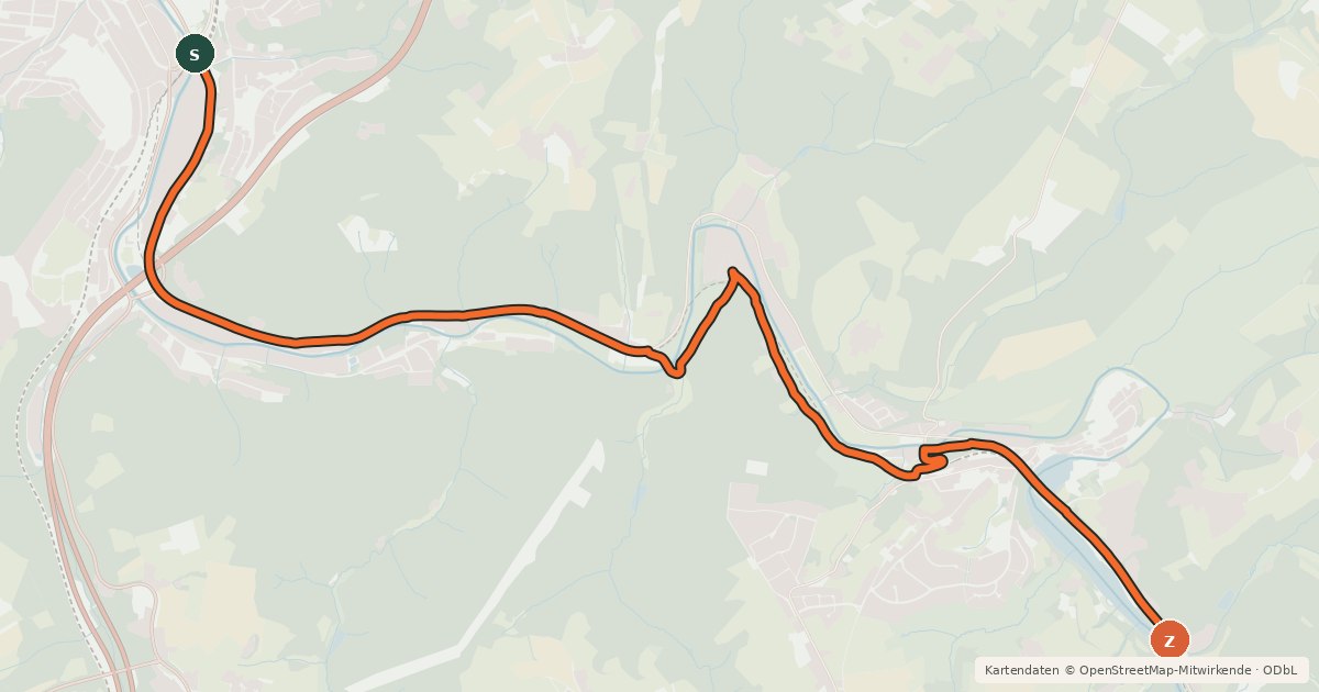 Kartenübersicht der Radroute R5 [Wuppertal]