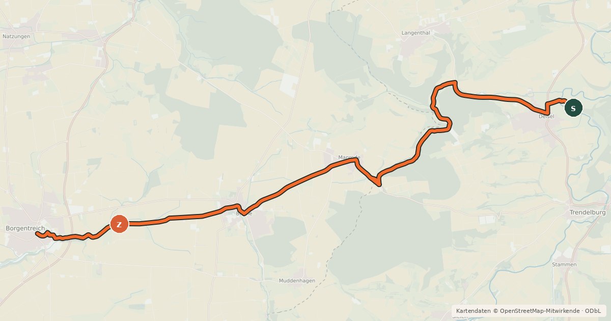 Kartenübersicht der Radroute R6