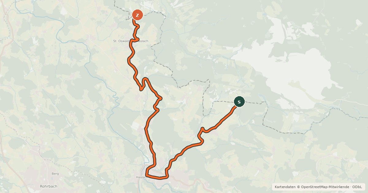 Kartenübersicht der Radroute R805, Wittinghausen Radroute
