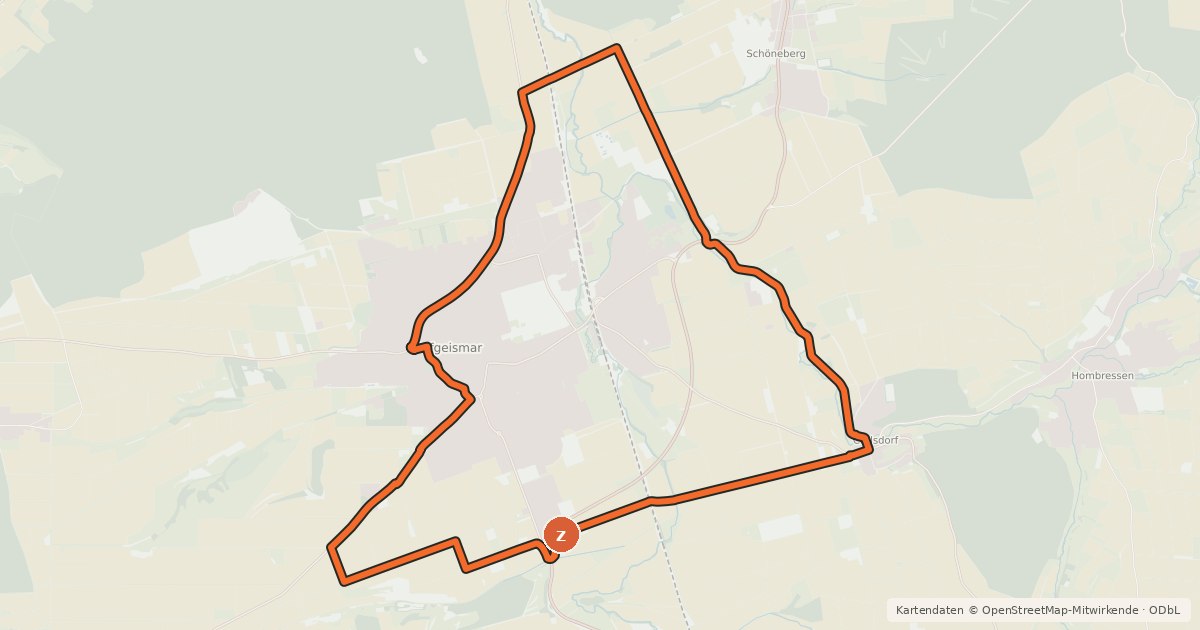 Kartenübersicht der Radroute R9