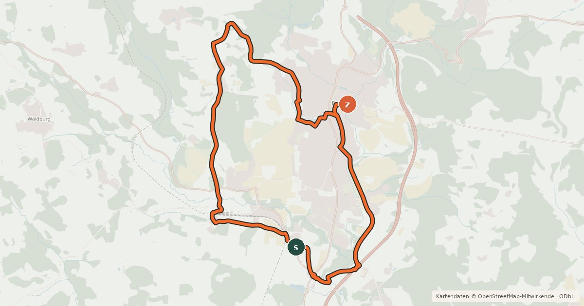Kartenübersicht der Radroute R902, Sternsteinblick-Runde