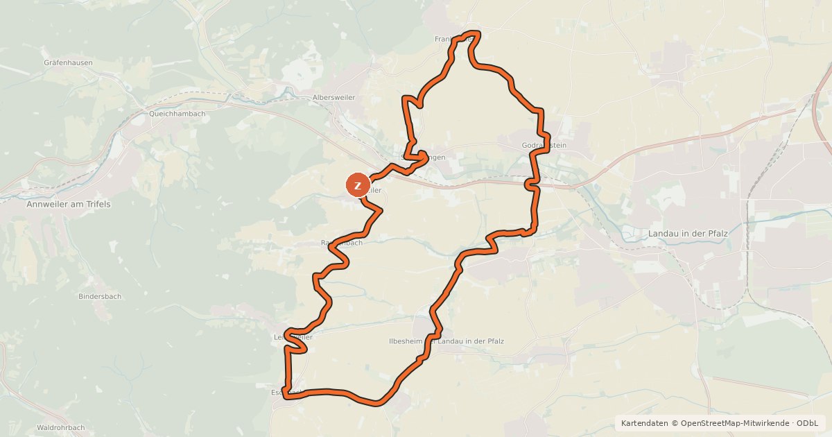 Kartenübersicht der Radroute Rad