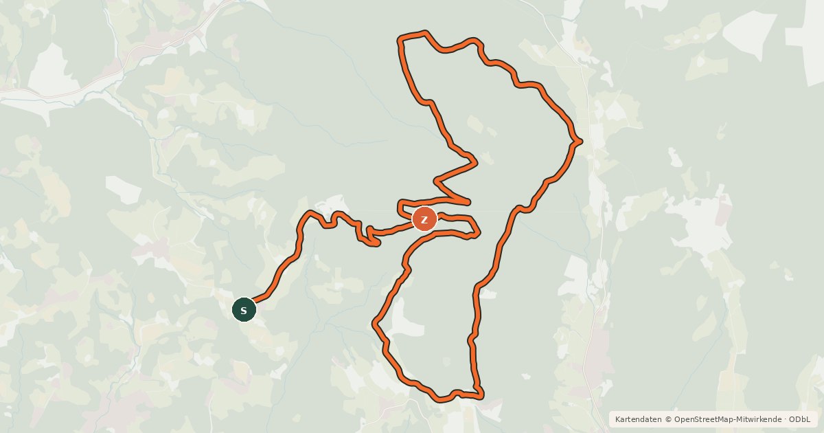 Kartenübersicht der Radroute Rad- und Reitweg rund um die Rannach